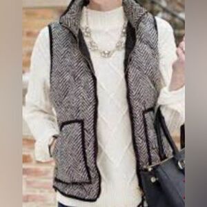 J.Crew Quilted Herringbone Down Blend vest Ladies XS